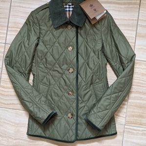 BURBERRY Olive Green Fernhill Quilted Coat